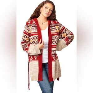 WRANGLER LADIES RETRO WESTERN VINTAGE CARDIGAN WITH HOOD. Size XL